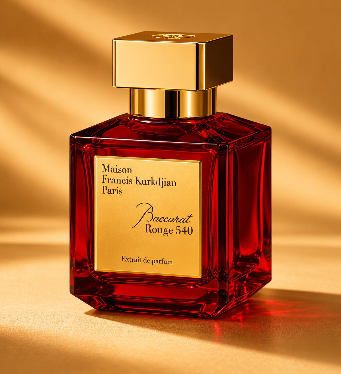 Baccarat Rouge 540 in golden light
